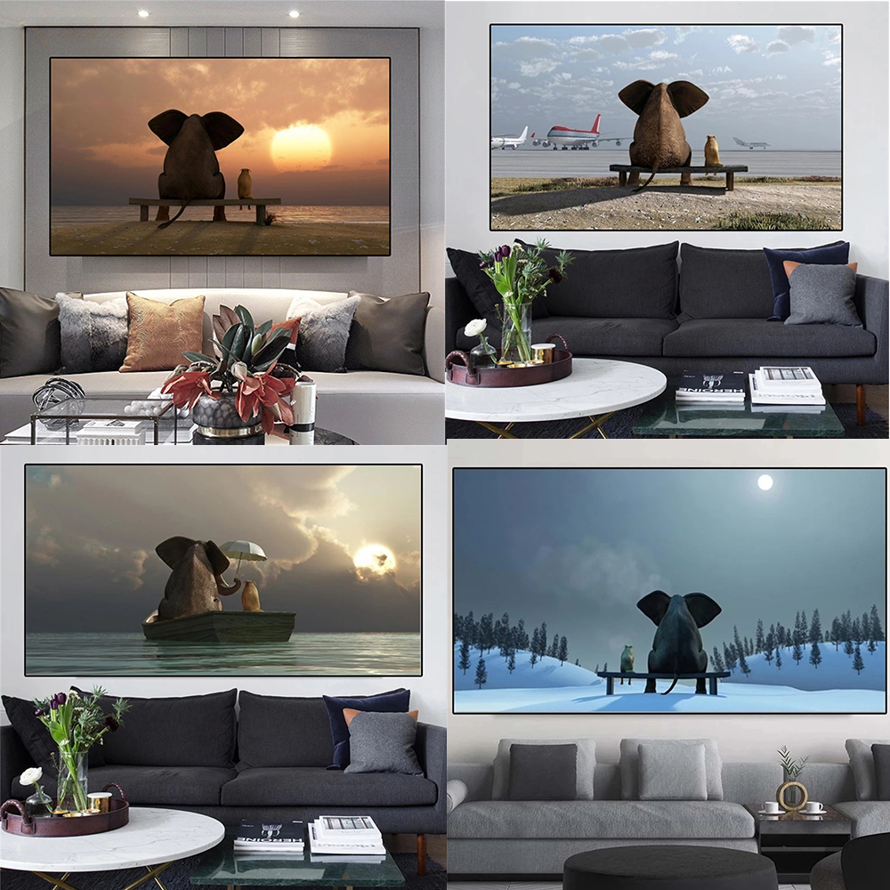 Abstract Cartoon Elephant Watch The Sunset Moon Painting Nordic Canvas Posters And Prints Wall Art For Kids Room Home Decoration
Abstract Cartoon Elephant Watch The Sunset Moon Painting Nordic Canvas Posters And Prints Wall Art For Kids Room Home Decoration