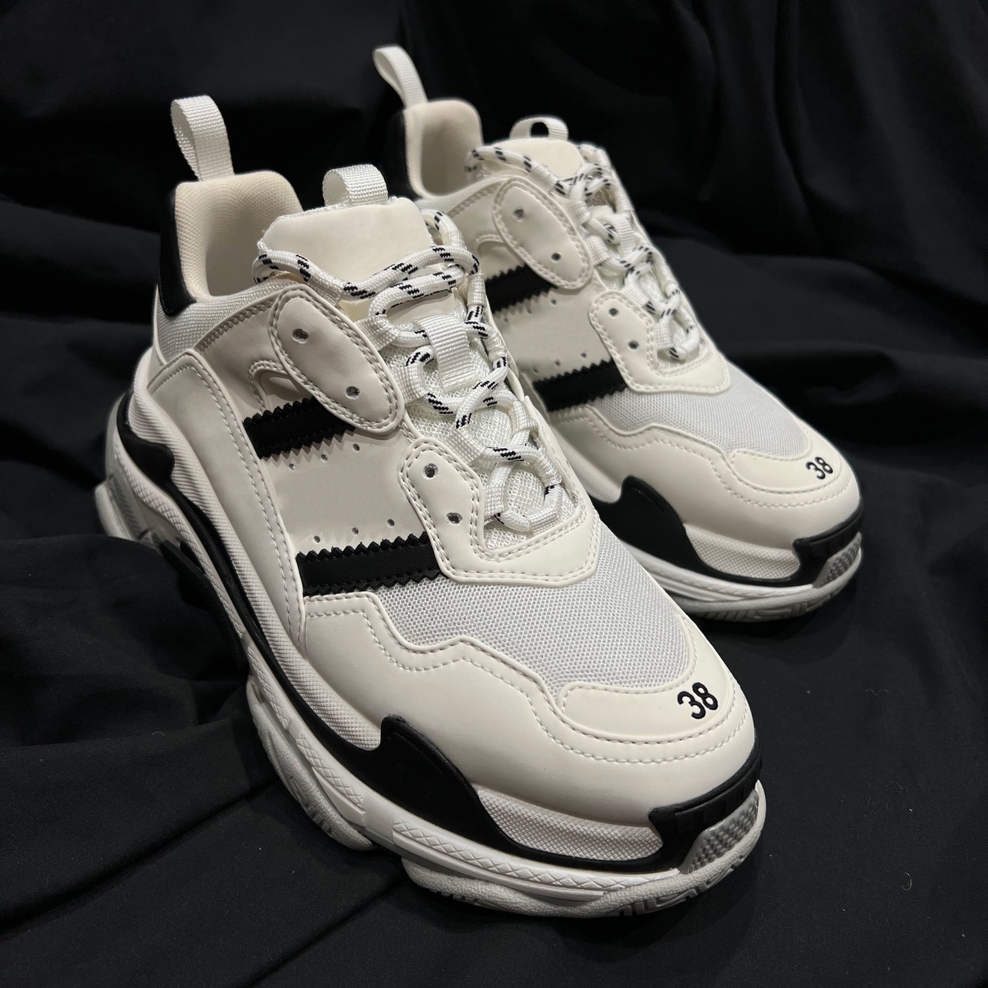 Triple S trainers designer sneaker collab shoe black white luxury sneakers Retro Paris 17FW Shoes Spring Thick soled footwear sports size 35-45