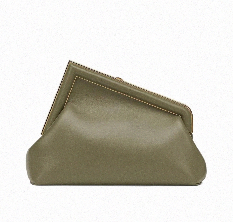 2022 Designer first bag Oversized F metal clasp laminated leather diagonal striped motif clutch Crossbody shoulder Handbags bags purse wallet evening E3W2#