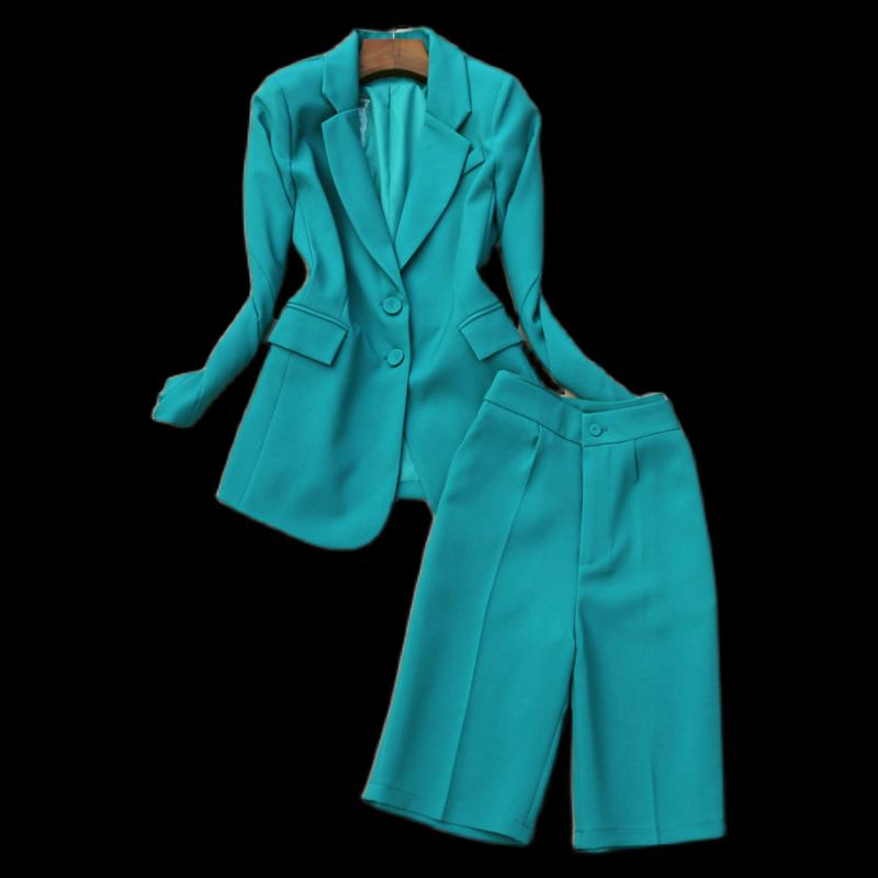 Women' Two Piece Pants High Quality Office Ladies Trouser Suit 2-piece Spring And Summer Women' Slim Long-sleeved Jacket Waist ShortsW, Black
Women' Two Piece Pants High Quality Office Ladies Trouser Suit 2-piece Spring And Summer Women' Slim Long-sleeved Jacket Waist ShortsW, Black