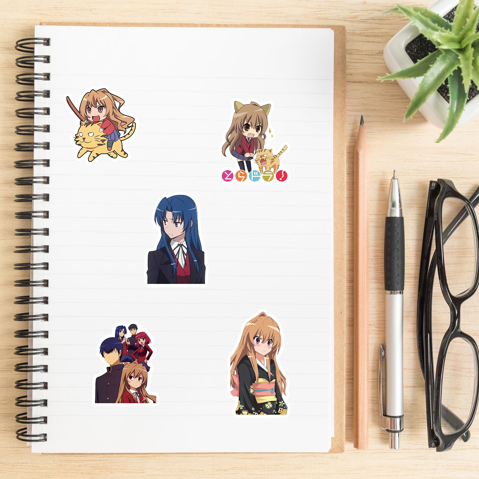 50Pcs Japanese Anime Tiger Dragon Sticker Toradora Stickers Graffiti Kids Toy Skateboard car Motorcycle Bicycle Sticker Decals Wholesale