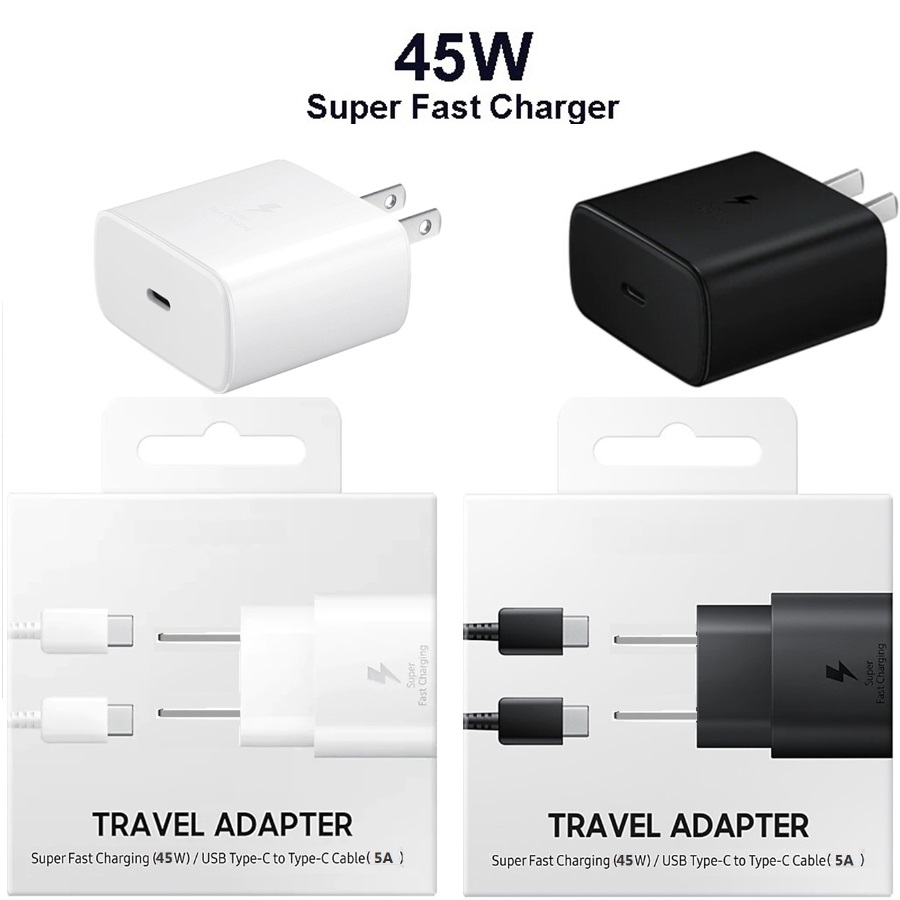 Super Fast Quick Charge 45W 25W 18W PD Type c Wall Charger With C-C Cable 5A For Samsung Galaxy s20 s22 S21 Utral IPhone 12 13 With Retail Package
Super Fast Quick Charge 45W 25W 18W PD Type c Wall Charger With C-C Cable 5A For Samsung Galaxy s20 s22 S21 Utral IPhone 12 13 With Retail Package
