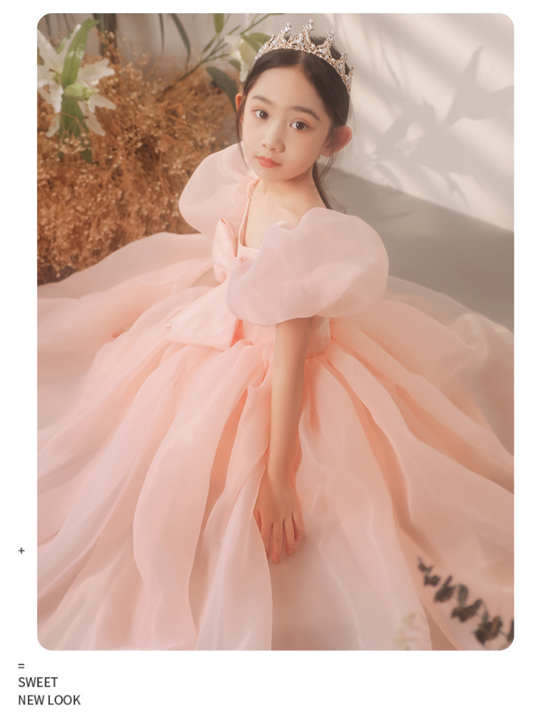 2-14 Years Lace Tulle Flower Girl Bows Children's First Holy Communion Dress Princess Ball Gown Wedding Pageant Party Dresses