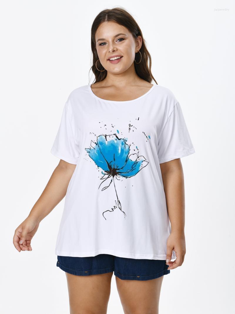 Women's Plus Size T-Shirt Women With Flowers Print O-neck Short Sleeve Tops For FEMMES Large Tunics Blouses Mujeres Talla 22061402Women's Ja, White
Women's Plus Size T-Shirt Women With Flowers Print O-neck Short Sleeve Tops For FEMMES Large Tunics Blouses Mujeres Talla 22061402Women's Ja, White