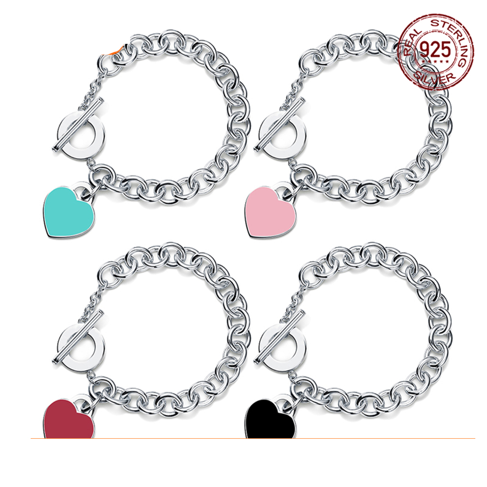 S925 Sterling Silver Pin Buckle Heart-Shaped Enamel Bracelet Original Girlfriend Gift Light Luxury Classic Fashion Party Jewelry
S925 Sterling Silver Pin Buckle Heart-Shaped Enamel Bracelet Original Girlfriend Gift Light Luxury Classic Fashion Party Jewelry