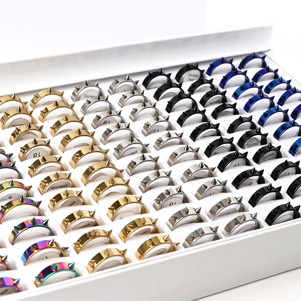 Fashion Punk Spike Stainless Steel Rings Jewelry For Men Mix Color Party Gifts Personality Wholesale 50pcs/lot
Fashion Punk Spike Stainless Steel Rings Jewelry For Men Mix Color Party Gifts Personality Wholesale 50pcs/lot