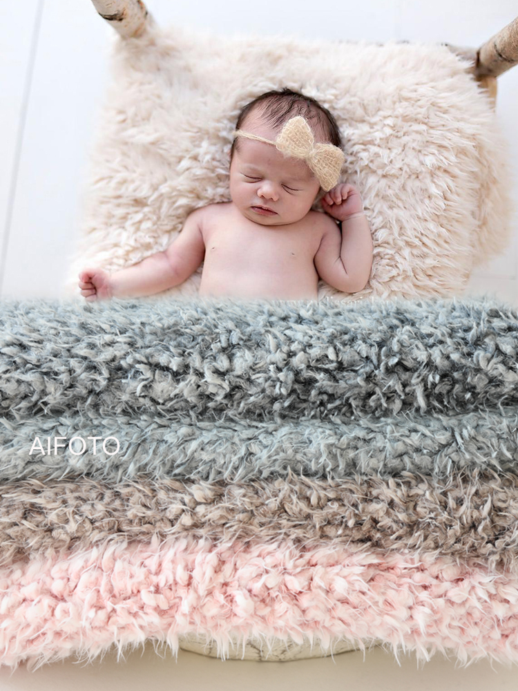 born Backdrop Faux Fur Flokati Rug Blanket Shoot Studio Accessories Set for Baby P ography Props Basket Stuffer Posing 220630