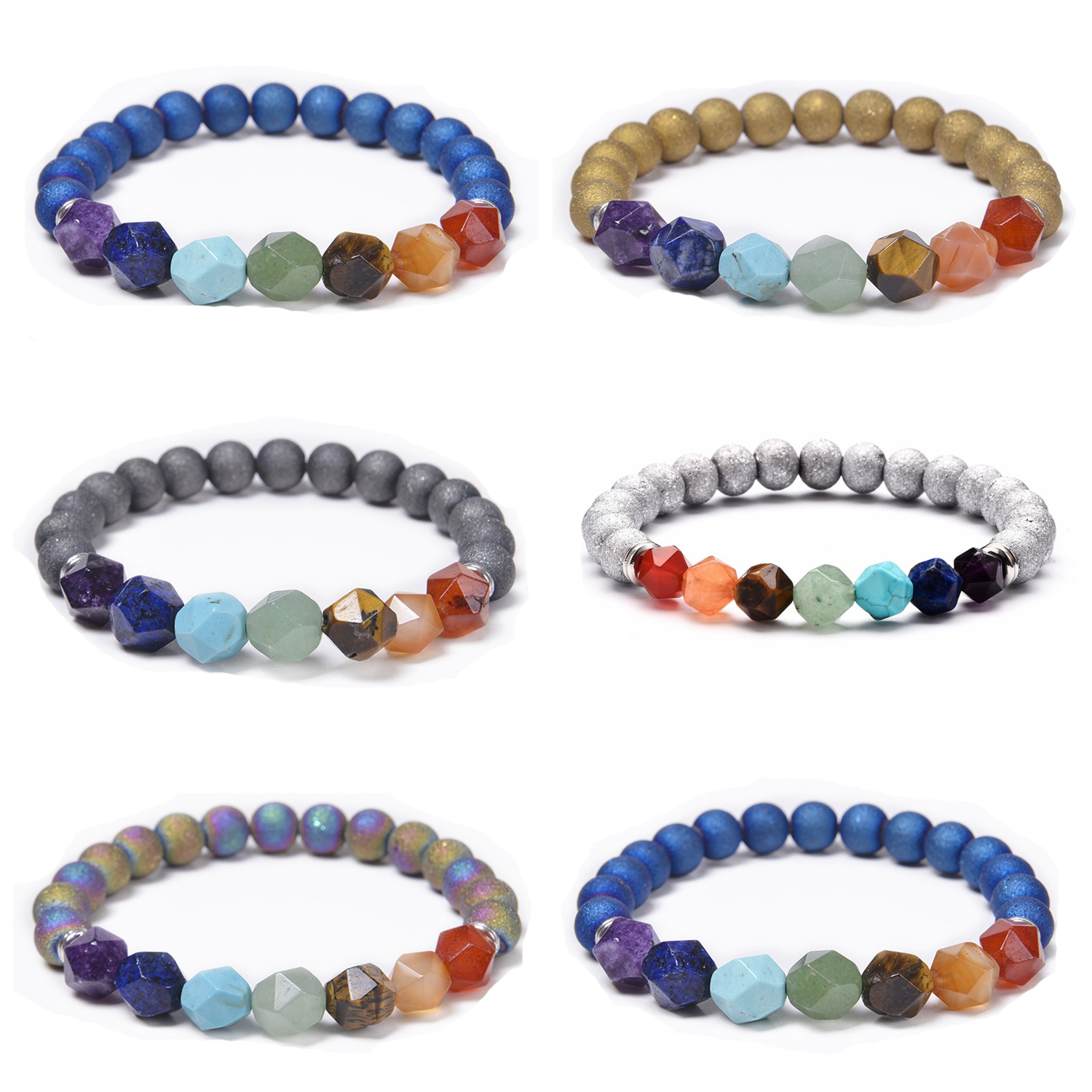 7 Chakra Reiki Healing Crystal Stretch Beaded Strands Bracelet Natural Gemstone Energy Balancing Yoga Faceted Beads Bangle for Women Elastic String Jewelry 
7 Chakra Reiki Healing Crystal Stretch Beaded Strands Bracelet Natural Gemstone Energy Balancing Yoga Faceted Beads Bangle for Women Elastic String Jewelry