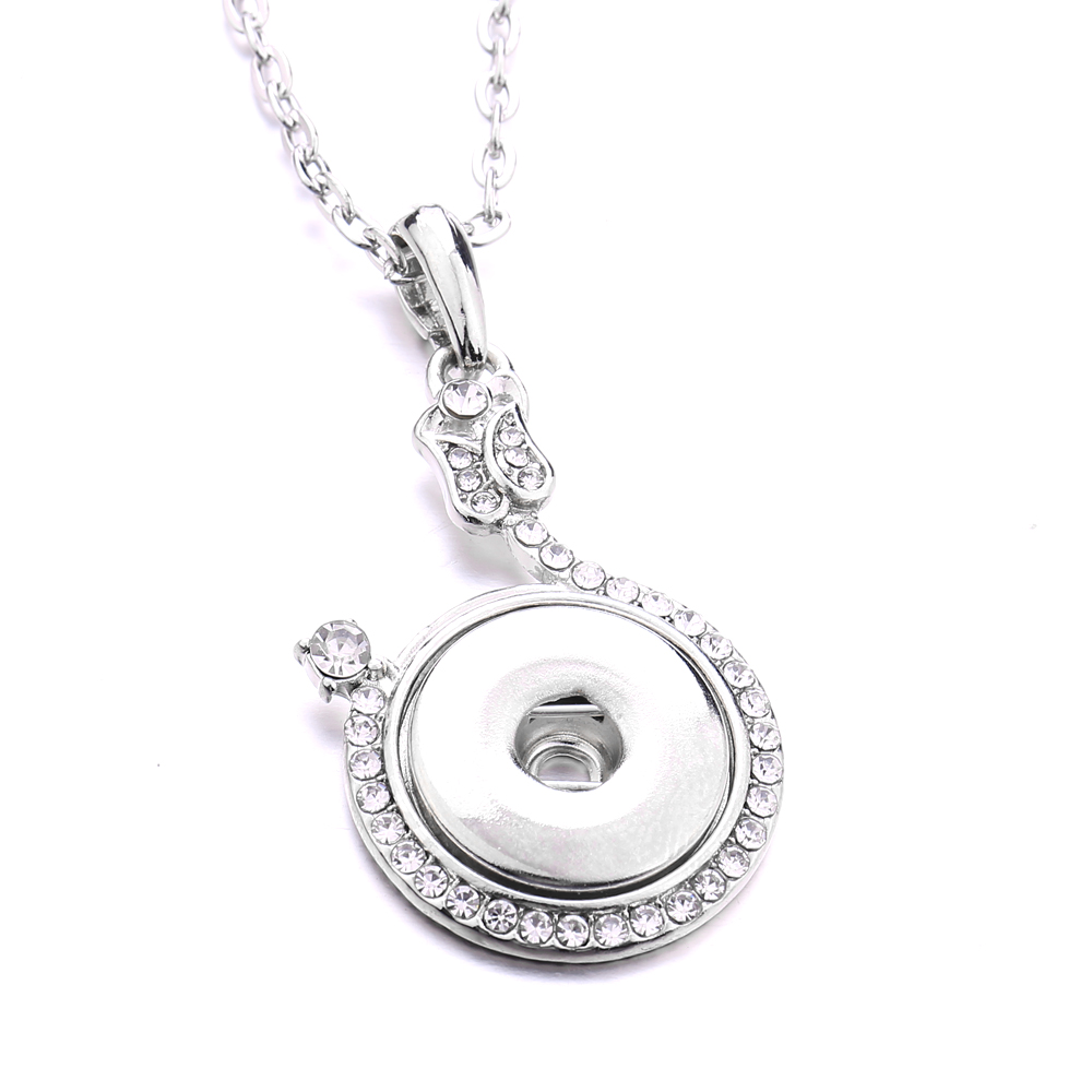 Fashion waterdop round Crystal Snap Button necklace 18MM Ginger Snaps Buttons Charms Necklaces for women jewelry