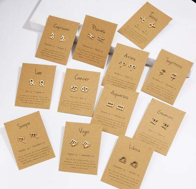 12 Constellation Stud Earrings for Women Zodiac Sign Metal Jewelry Astrology Leo Libra Aries Gold Earrings Female Birthday Gifts A64
12 Constellation Stud Earrings for Women Zodiac Sign Metal Jewelry Astrology Leo Libra Aries Gold Earrings Female Birthday Gifts A64