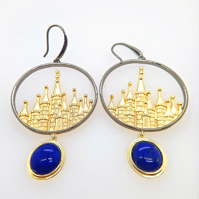 Dangle & Chandelier Vintage 925 Sterling Silver Unique Castle Natural Lapis Lazuli High Quality Circle Earrings For Women
Dangle & Chandelier Vintage 925 Sterling Silver Unique Castle Natural Lapis Lazuli High Quality Circle Earrings For Women