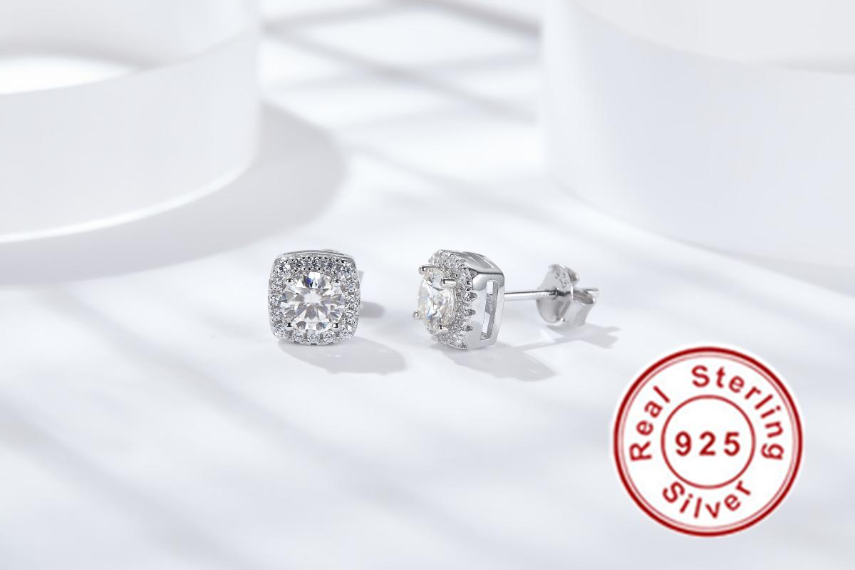Stud Trendy 925 Sterling Silver Drop Earrings For Women Mossanite Diamond Fashion Wedding Jewelry GiftStud