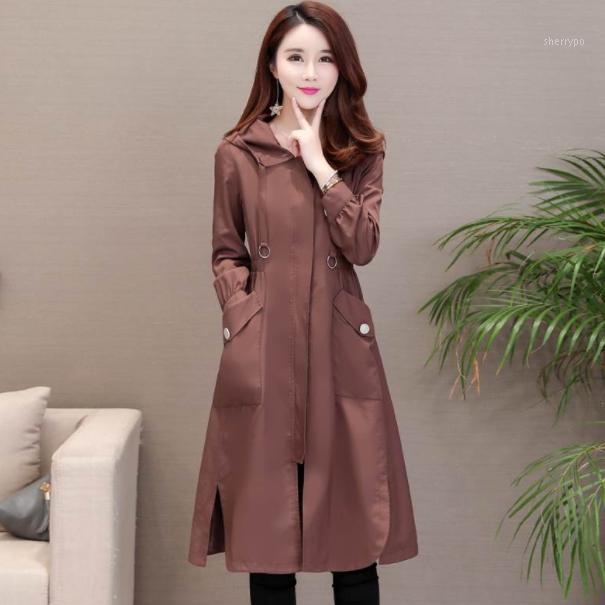 Women's Trench Coats Women 2022 Winter Autumn Coat Slim Outerwear Female Elastic Waist Zipper Pocket Hooded Drawstring Windbreaker AQ596, Brown
Women's Trench Coats Women 2022 Winter Autumn Coat Slim Outerwear Female Elastic Waist Zipper Pocket Hooded Drawstring Windbreaker AQ596, Brown