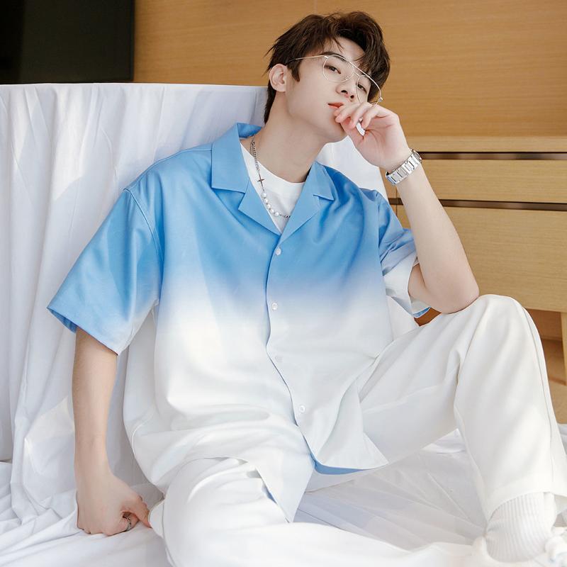 Men' Casual Shirts Summer Fashion Comfortable Gradient Loose Shirt Men Korean Version Boutique Simple Style Clothes For TeenagersMen 
Men' Casual Shirts Summer Fashion Comfortable Gradient Loose Shirt Men Korean Version Boutique Simple Style Clothes For TeenagersMen