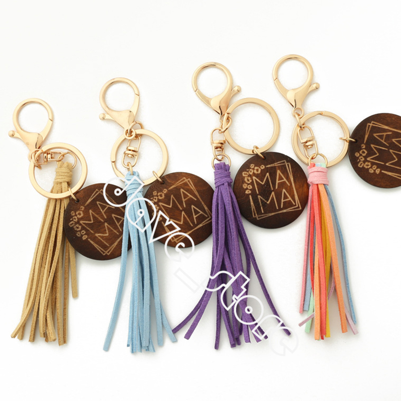 Mother's Day Gift Hand-Woven Tassel Keychain Pendant MAMA Wood Chips Key Chain Leather Keychain
Mother's Day Gift Hand-Woven Tassel Keychain Pendant MAMA Wood Chips Key Chain Leather Keychain