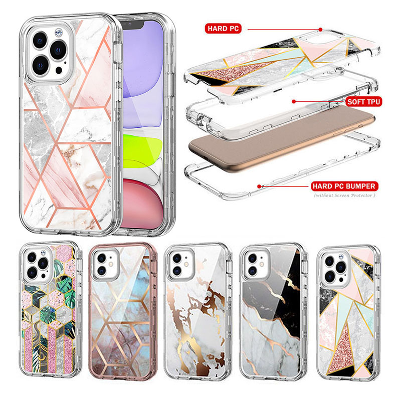 Luxury Marble Cases For Iphone 11 12 13 Pro Max Three Layer Heavy Duty Protection Defender Transparent Clear Cover with Samsung S22 Ultra S21 FE Note 20 ULtra, Mix colors 
Luxury Marble Cases For Iphone 11 12 13 Pro Max Three Layer Heavy Duty Protection Defender Transparent Clear Cover with Samsung S22 Ultra S21 FE Note 20 ULtra, Mix colors