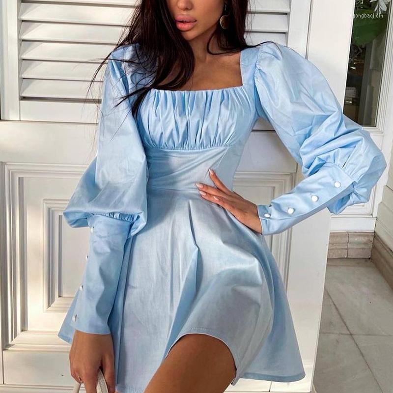 Casual Dresses Retro And Elegant Autumn Square Collar Fashion Mini Pleated Dress Ladies Lantern Sleeves Ruffled Chest Short Vestidos A-Line, Sky blue
Casual Dresses Retro And Elegant Autumn Square Collar Fashion Mini Pleated Dress Ladies Lantern Sleeves Ruffled Chest Short Vestidos A-Line, Sky blue