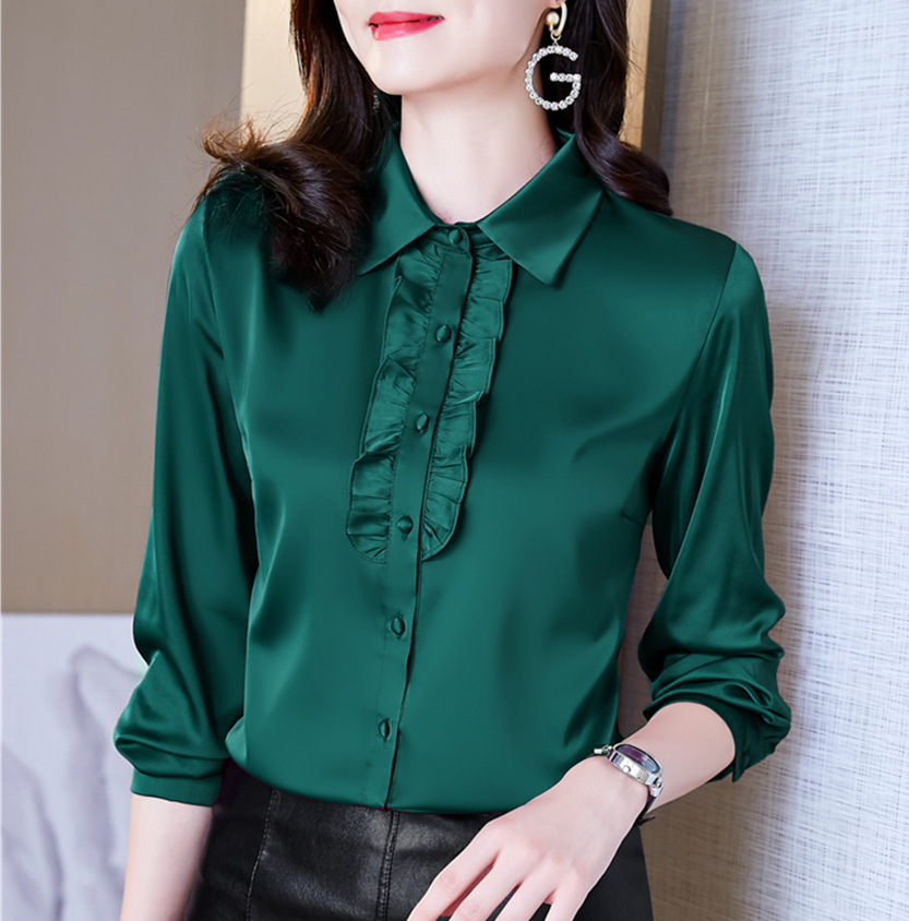 2022 Fashion Women Silk Gray Shirts Long Sleeve Lapel Vintage Blouses Sweet Tops Ladies Office Button Down Shirt Spring Autumn Fine Elegant Designer Blouse For Woman, White
2022 Fashion Women Silk Gray Shirts Long Sleeve Lapel Vintage Blouses Sweet Tops Ladies Office Button Down Shirt Spring Autumn Fine Elegant Designer Blouse For Woman, White