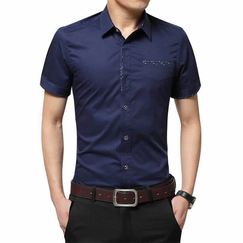 Summer Men's Shirt Brand Luxury Men Cotton Short Sleeves Dress Shirt Turn-down Collar Cardigan Shirt Men Clothes 210701, Gray
Summer Men's Shirt Brand Luxury Men Cotton Short Sleeves Dress Shirt Turn-down Collar Cardigan Shirt Men Clothes 210701, Gray