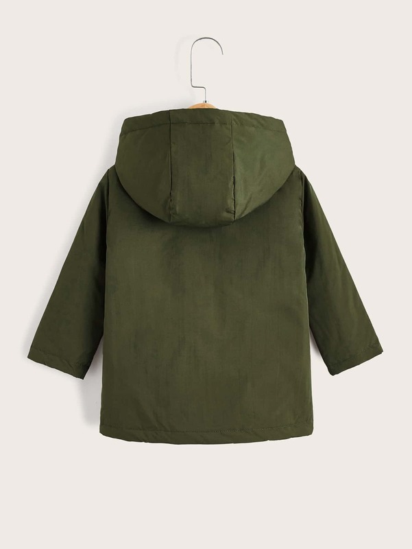 Toddler Boys Flap Pocket Hooded Coat SHE