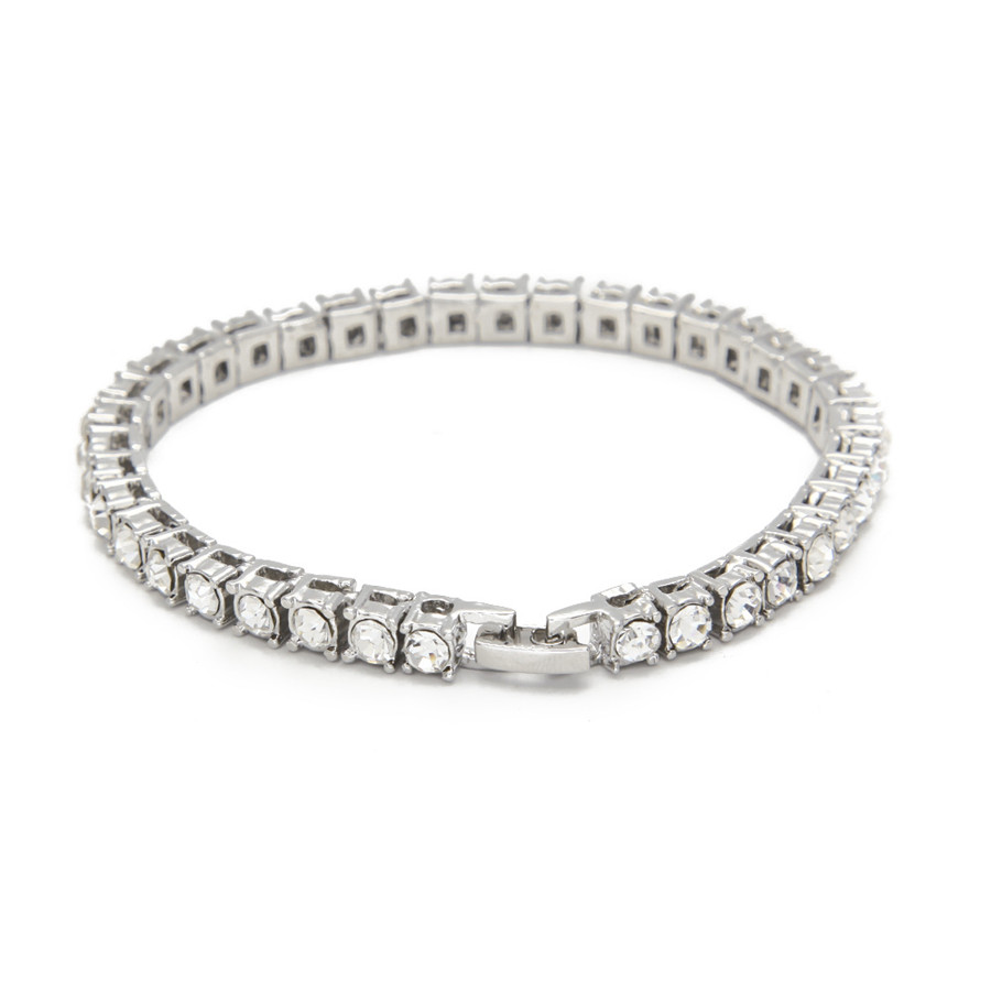 Hip Hop Bracelet Gold Plated Bling Bling 1 Row Iced Out Cz Bracelet Top Fashion Mens Jewelry Y101