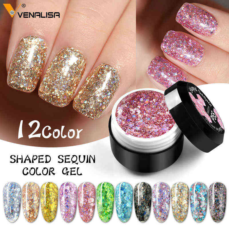 NXY Nail Gel 5ml Diamond Glitter Painting Semi Permanent Soak Off Uv Led Lacquer Shiny Sequins Decorations Varnish 0328
