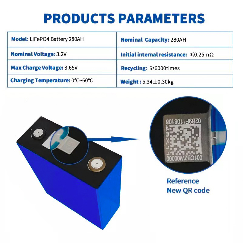 CATL Lifepo4 Battery Cells 3.2 3.2V 271Ah 280Ah 6000 Cycles Grade A New Batteria Litio Lipofe4 280 Ah LFP AKKU