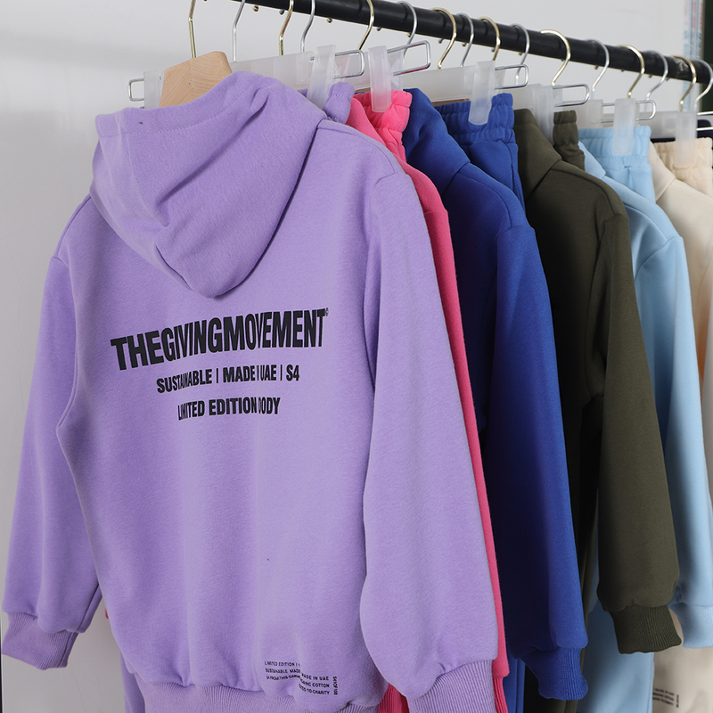 100% Cotton Kids Hooded Sweatshirts Track Pants Two Piece Set Tracksuits Children Sweatsuits Solid Sports Hoodie Autumn Clothing 220815