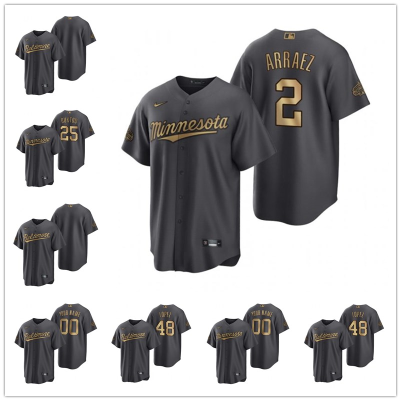 Custom Men women youth 2 luis arraez 25 Byron Buxton Minnesota''Twins''2022 All-Star Game Charcoal Black Stitched Jersey
Custom Men women youth 2 luis arraez 25 Byron Buxton Minnesota''Twins''2022 All-Star Game Charcoal Black Stitched Jersey