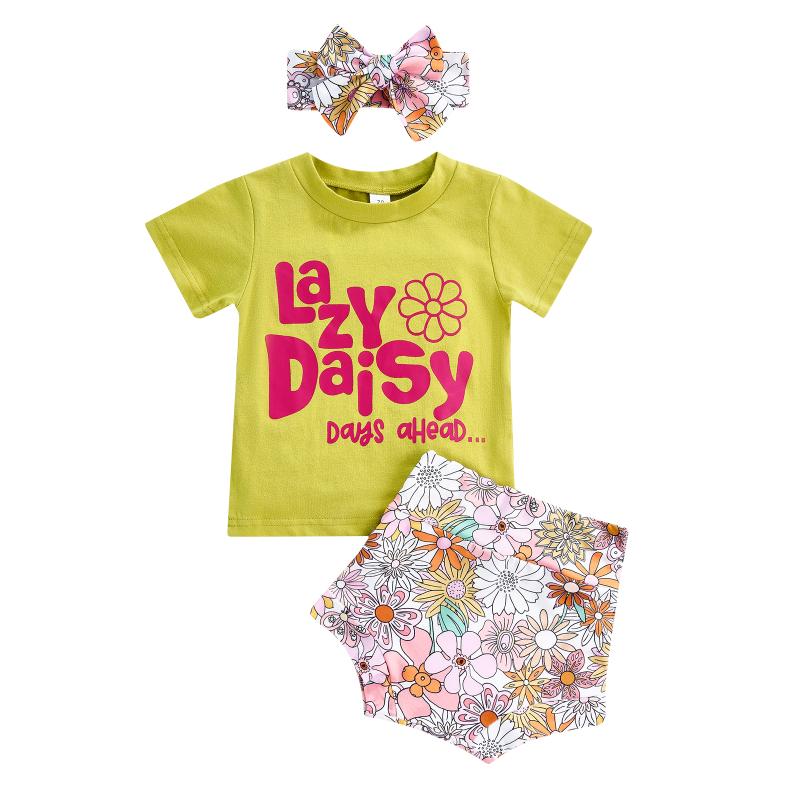 Clothing Sets 0-24M Baby Girl 3Pcs Outfits Short Sleeve Lettering T-shirt Floral Pattern Shorts Elastic Bow HeadbandClothing, As pic
Clothing Sets 0-24M Baby Girl 3Pcs Outfits Short Sleeve Lettering T-shirt Floral Pattern Shorts Elastic Bow HeadbandClothing, As pic