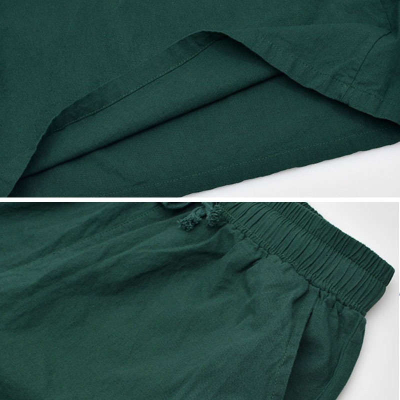 Plus Size Cotton Linen Pant Spring High Waist Calf-Length Wide Leg Casual Summer Trouser's Streetwear 220325