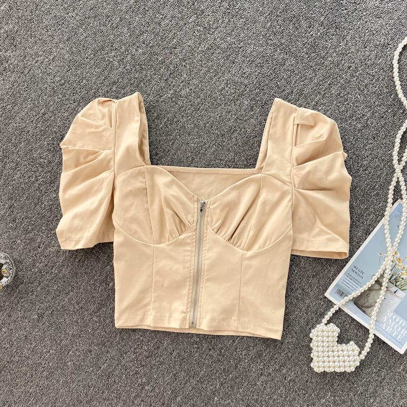 Women's Blouses & Shirts Gagaok Sweet Blouse Women 2022 Summer Solid Puff Sleeve Folds Age Reduced Low Collar Slim Zipper Korean Chic Wild T, Green
Women's Blouses & Shirts Gagaok Sweet Blouse Women 2022 Summer Solid Puff Sleeve Folds Age Reduced Low Collar Slim Zipper Korean Chic Wild T, Green