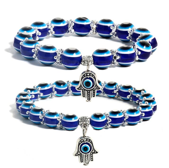 8mm 10mm Lucky Fatima Blue Evil Eye Charms Beaded Strands Bracelets Beads Turkish Pulseras For Women gift
8mm 10mm Lucky Fatima Blue Evil Eye Charms Beaded Strands Bracelets Beads Turkish Pulseras For Women gift