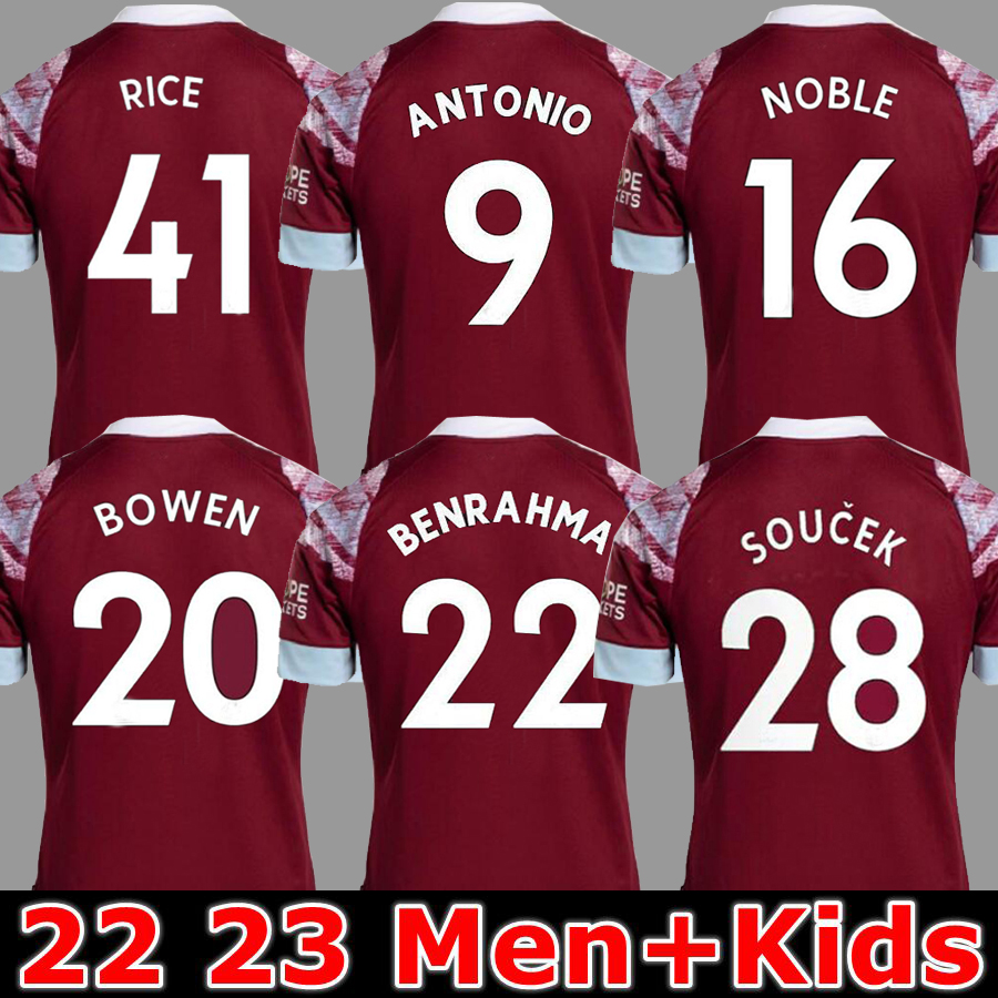 22 23 West Hams BOWEN RICE Soccer Jerseys BENRAHMA LANZINI ANTONIO YARMOLENKO NOBLE FORNALS DAWSON Vlasic SOUCEK 2022 2023Jersey Football Shirt Men, Home aldult
22 23 West Hams BOWEN RICE Soccer Jerseys BENRAHMA LANZINI ANTONIO YARMOLENKO NOBLE FORNALS DAWSON Vlasic SOUCEK 2022 2023Jersey Football Shirt Men, Home aldult