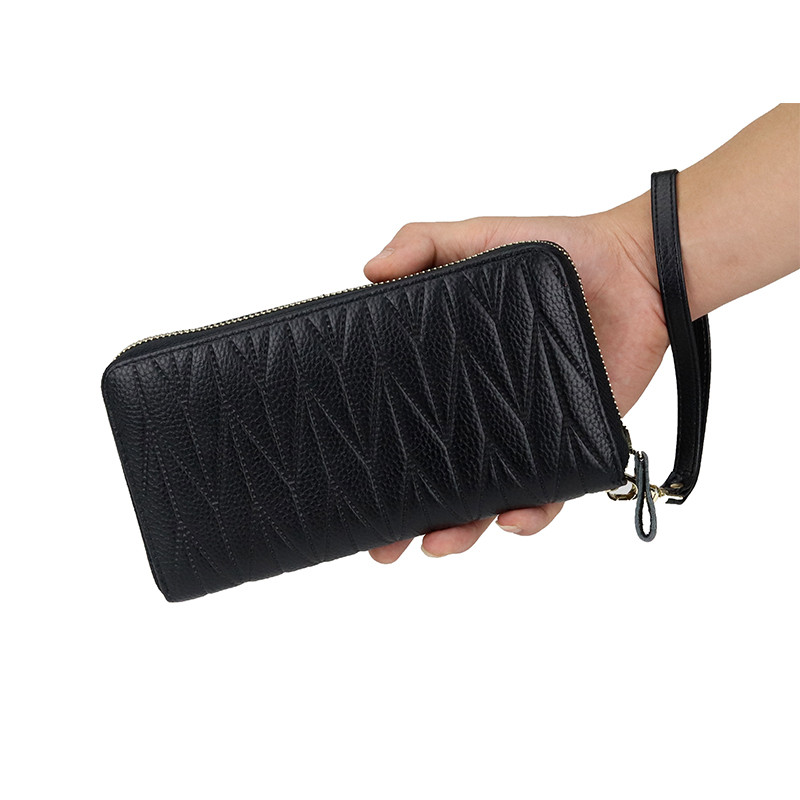 Fashion womens long wallet large capacity leather clutch bag RFID anti-theft brush organ card bag head layer zipper wholesale coin purse, Black
Fashion womens long wallet large capacity leather clutch bag RFID anti-theft brush organ card bag head layer zipper wholesale coin purse, Black