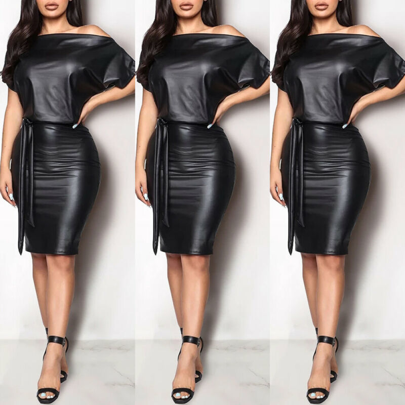 Casual Dresses Black Asymmetrical Sexy Faux Leather Bodycon Dress Women Summer Long Sleeve Knee Length Pencil
Casual Dresses Black Asymmetrical Sexy Faux Leather Bodycon Dress Women Summer Long Sleeve Knee Length Pencil