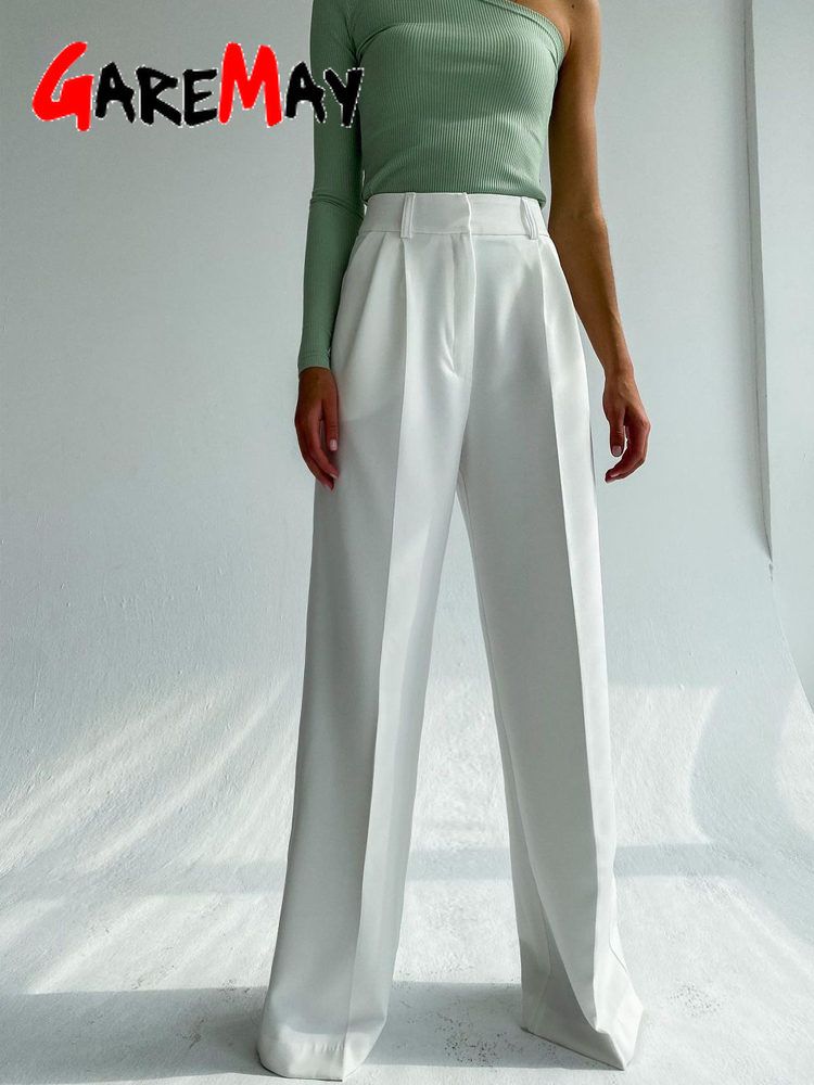 Women's Wide Trousers Suits Autumn Vintage Office Wear Straight Pant Stacked Elegant Loose Casual Oversize Pants for Women 220325