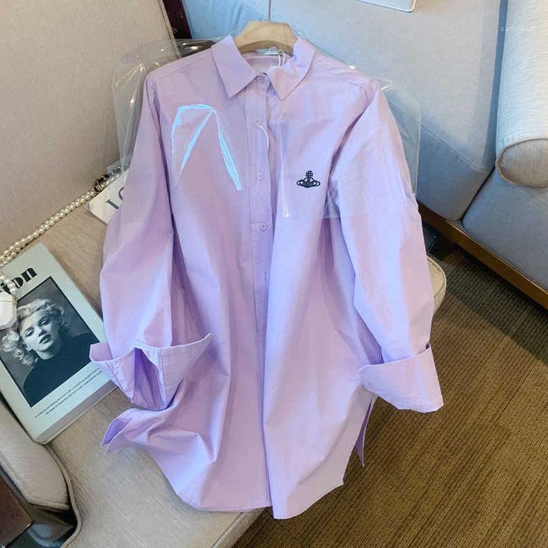Women' Blouses & Shirts Simple Purple Women Long Sleeve Turn Down Collar Embroidery Fashion Ladies Blouse Casual Female Pocket Cotton Tops
Women' Blouses & Shirts Simple Purple Women Long Sleeve Turn Down Collar Embroidery Fashion Ladies Blouse Casual Female Pocket Cotton Tops