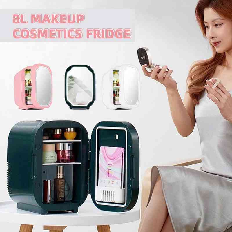 8L Mini Cosmetic Fridge Portable Beauty Refrigerator WIth LED Lamp Makeup Mirror Cooling&Heating Freezer For Home Car Use Travel H220510
8L Mini Cosmetic Fridge Portable Beauty Refrigerator WIth LED Lamp Makeup Mirror Cooling&Heating Freezer For Home Car Use Travel H220510