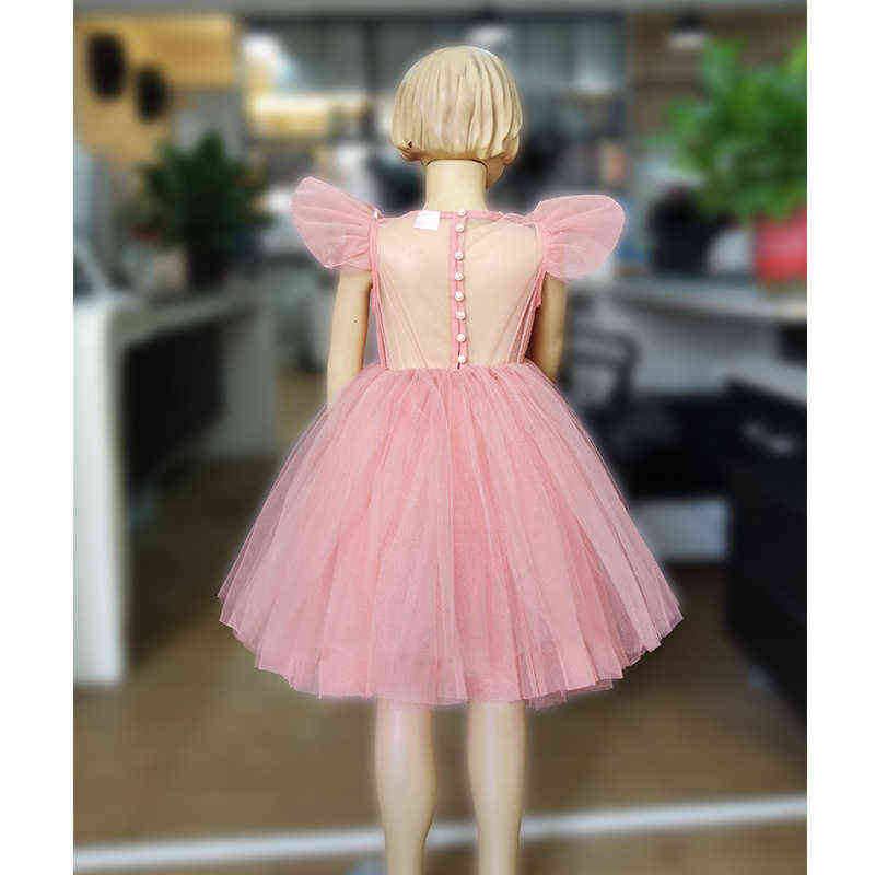 Real Pictures White Christening Dress For Baby Girl Tulle Casual Spanish Baby Dresses Elegant Ball Bridesmaid Dresses For Girls Y220510