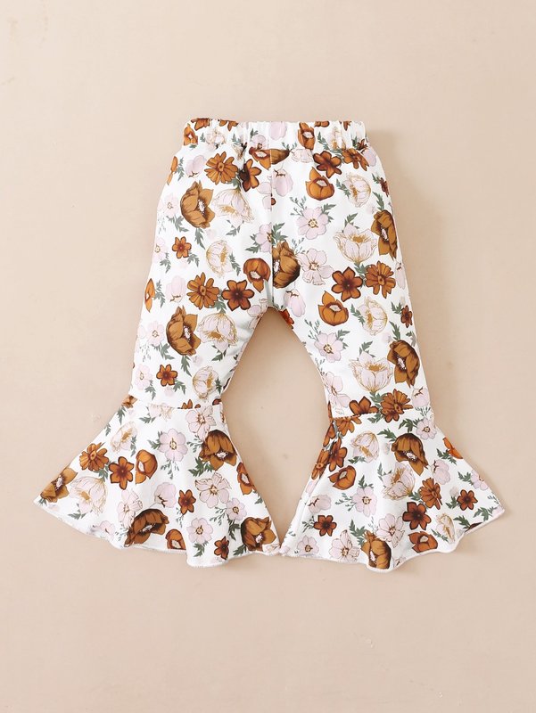 Baby Floral Print Flare Leg Pants SHE01