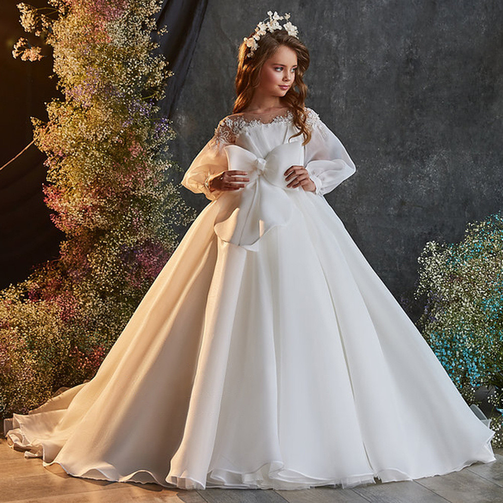 Flower Girl Dresses Princess Sheer Long Sleeves Appliques Jewel Neck Toddler Birthday Party Gowns Girls Pageant Wears, Blue
Flower Girl Dresses Princess Sheer Long Sleeves Appliques Jewel Neck Toddler Birthday Party Gowns Girls Pageant Wears, Blue