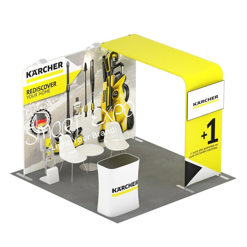 10x10 Trade Show Booth Exhibition Stands Advertising Display with Frame Kits Custom Printed Graphics Carry Bag