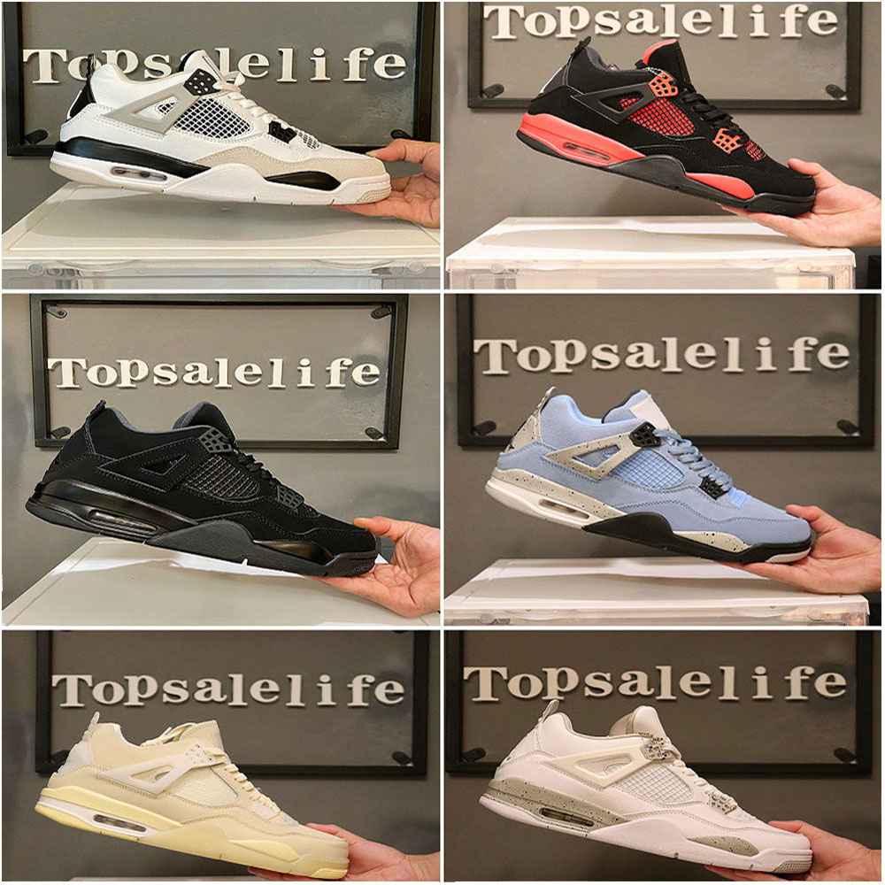 New Top Quality 4 4s Basketball Shoes Mens Womens Military Black Cats Fire Red Thunder University Blue Oreo Sports Sneakers with Jumpman, Color 23
New Top Quality 4 4s Basketball Shoes Mens Womens Military Black Cats Fire Red Thunder University Blue Oreo Sports Sneakers with Jumpman, Color 23