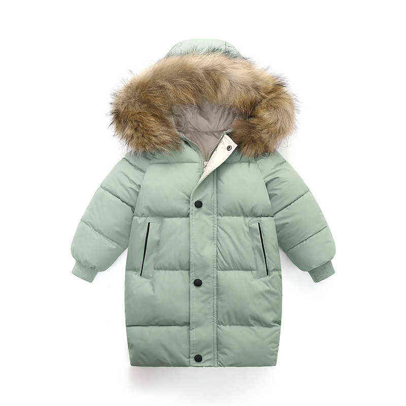 2021 Winter Children Clothes Fashion Long Style Kids Parka Down For Boys Girls New 3-10 Year Baby Winter Jacket J220718