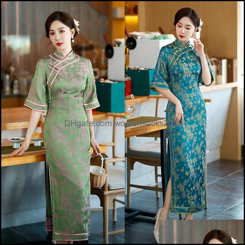 Ethnic Clothing Apparel Traditional Women Cheongsam Robe Elegant Asian Costume Half Sleeve Dress Classical Oriental Ve Dhdpa
Ethnic Clothing Apparel Traditional Women Cheongsam Robe Elegant Asian Costume Half Sleeve Dress Classical Oriental Ve Dhdpa