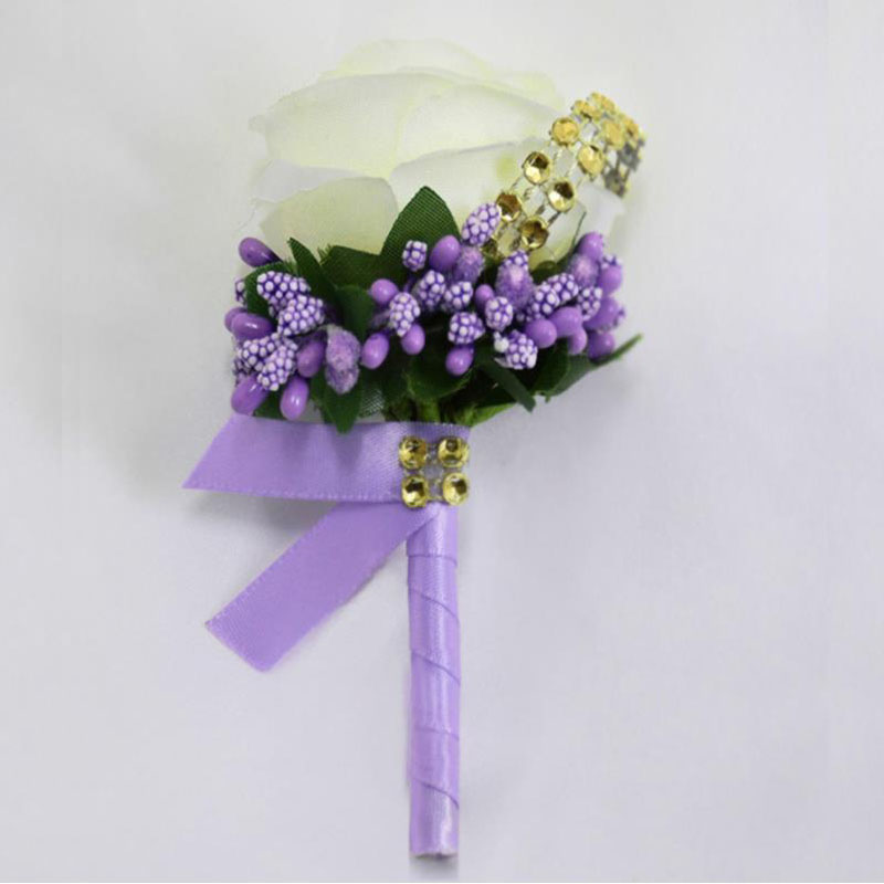 Corsage Men Wedding Rustic Boutonniere White Bridal Wrist Corsage Bridesmaid Groomsmen Party Meeting Personal Decorations