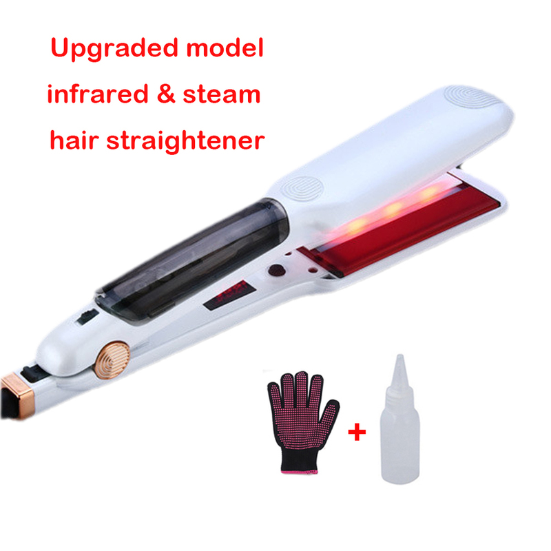 Steam Hair Straightener Flat Iron Ceramic Professional Drop Styling Tools 220623