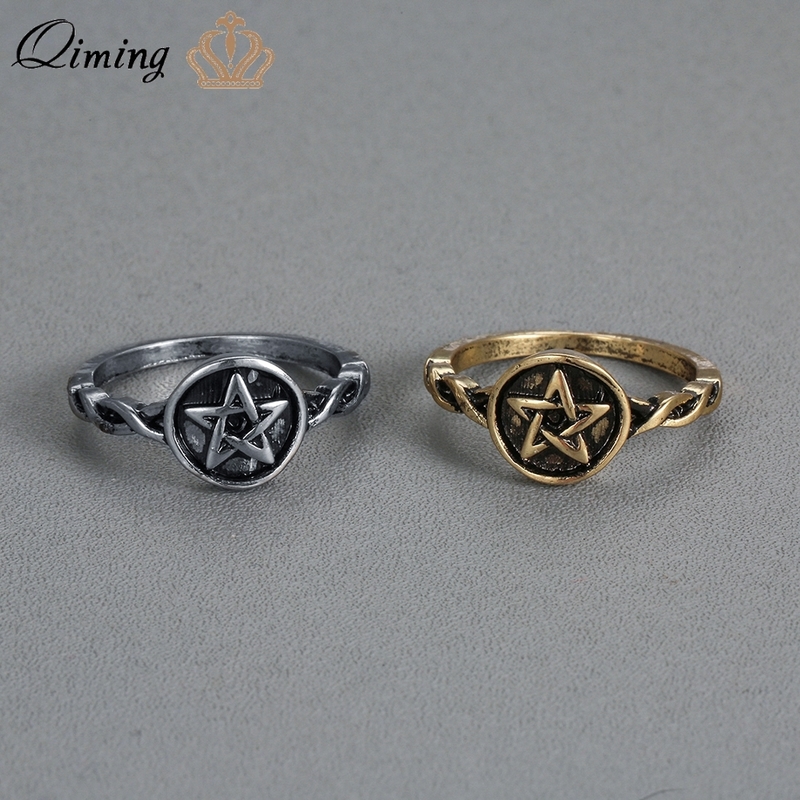QIMING Celtic Infinity Viking Rings For Women Men Twisted Braided Shank Oxidized Pentagram Ring Band Bague Vintage Collar 220716 
QIMING Celtic Infinity Viking Rings For Women Men Twisted Braided Shank Oxidized Pentagram Ring Band Bague Vintage Collar 220716