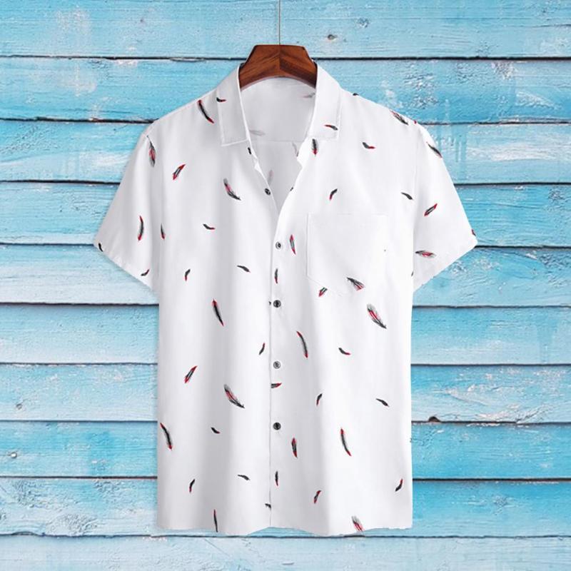 Men's Casual Shirts Summer Feather Print Men Shirt Short Sleeves Young Style Single-breasted Lapel Tops Men's Clothing StreetwearMen's, White
Men's Casual Shirts Summer Feather Print Men Shirt Short Sleeves Young Style Single-breasted Lapel Tops Men's Clothing StreetwearMen's, White